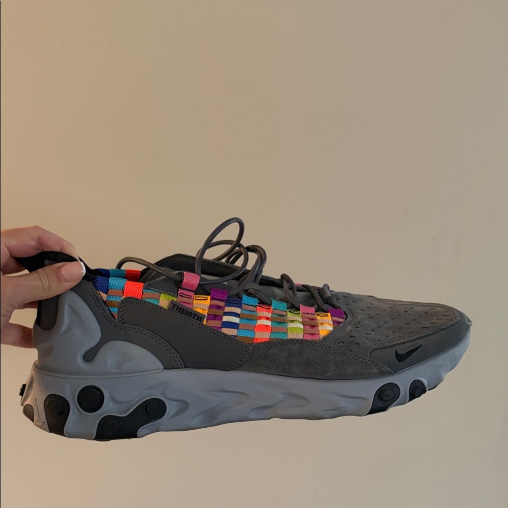 Nike Charcoal Sneakers with Colorful Stripes